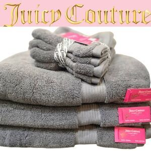 Juicy Couture Home Plush Oversized Towel Set- Grey